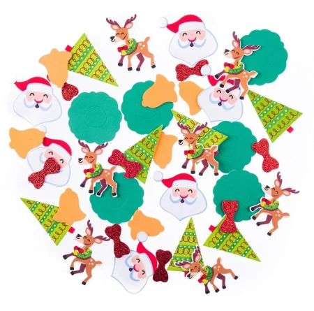 Naklejki z pianki wesołe święta 48szt - Dalprint dpCraft