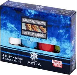 Farby akrylowe Artea 4 kolory tuba - ASTRA art-pap