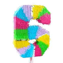 Piniata cyfra 6 pastelowa 50x35x7.5cm - Godan