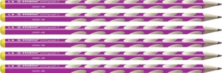Ołówek EasyGraph S HB LR róż (6szt) STABILO