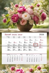 Kalendarz 2026 jednodzielny Kwiaty - Sapt
