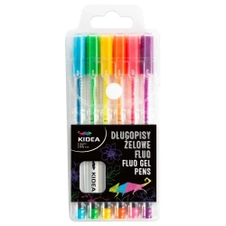 Długopisy żelowe fluo 6 kolorów KIDEA - DERFORM