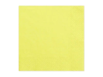 Serwetki trójwarstwowe żółte 33x33cm 20szt - PartyDeco