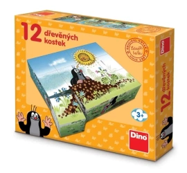 Drewniane klocki obrazkowe Rok Krecika 12el - Dino Toys
