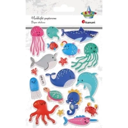 Naklejki wypukłe zwierzęta wodne mix 18szt. - Titanum