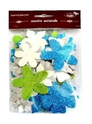 Kwiatki brokatowe 60szt - Galeria Hobby