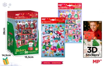 Naklejki świąteczne Boże Narodzenie 3D MIX - MP Main Paper