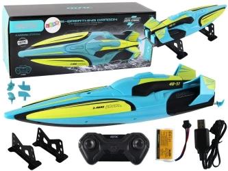Łódź R/C 2.4G wodoodporna żółto-turkusowa - Leantoys