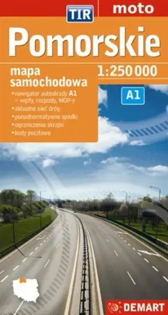 Pomorskie dla zawodowców. TIR. Mapa samochodowa