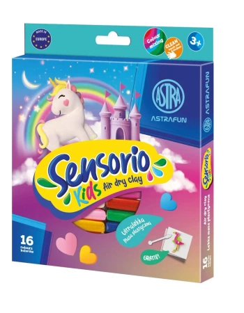 Masa plastyczna Astrafun Sensorio Kids Jednorożec 16 kolorów - ASTRA art-pap