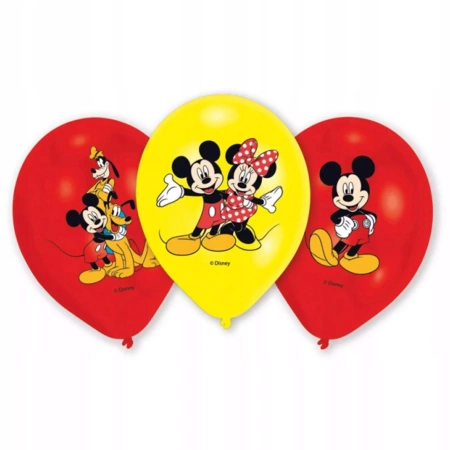 Balony Amscan Myszka Mickey 6 szt. wielokolorowe