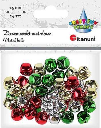 Dzwoneczki metalowe 15mm 24szt - Titanum