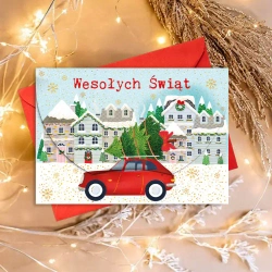 Karnet na kasę Boże Narodzenie Auto z choinką - Henry