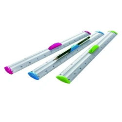 Linijka aluminiowa z uchwytem na ołówek 30cm MIX - Keyroad