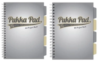 Kołozeszyt w kratkę A4 + B5 Pukka Pad Grey Design
