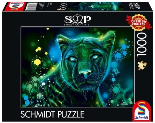Puzzle 1000 PQ Sheena Pike zielono-niebieska Pantera 112325 - Schmidt Puzzle