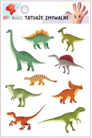 Tatuaże zmywalne dla dzieci Dinozaury - All4Kids