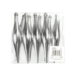 Sople w PVC srebrne 15cm 10szt - Arpex