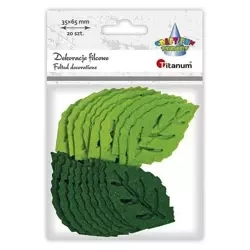 Filcowe liście 65x37mm mix 20szt - Titanum