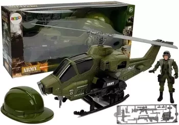 Wojskowy helikopter hełm żołnierz - Leantoys
