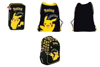 Plecak szkolny POKEMON Pikachu + piónik z wyposażeniem + worek St Majewski