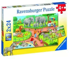 Puzzle 2x24 Dzień w zoo - Ravensburger