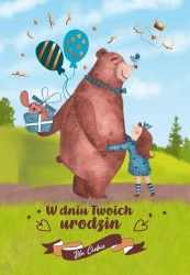 Kartka okolicznościowa W dniu urodzin miś - Trend