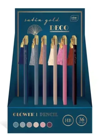 Ołówek z Zawiesz Hb Deco Satin Gold Int pudełko A 36, cena za 1 szt