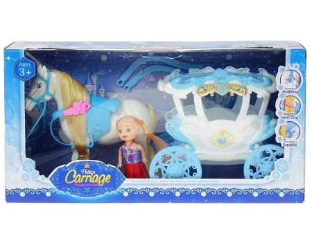 Karoca z koniem i lalką 7cm - ADAR