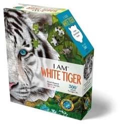 Puzzle konturowe 300 I am - Biały Tygrys - Madd Capp