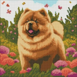 Diamentow mozaika - Charming Chow 40x40cm - Ideyka
