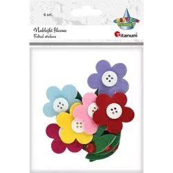Naklejki filcowe 3D kwiaty 6szt - Titanum