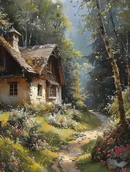 Diamentowa Mozaika Chata przy leśnej drodze NO-2001755 - Norimpex