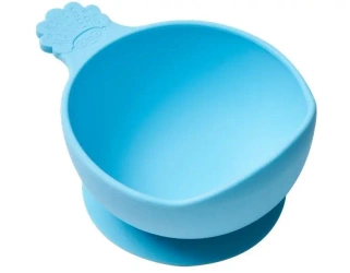 Miska silikonowa z przyssawką i uchwytem niebieska - Nana's Manners