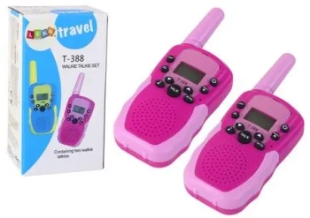 Walkie Talkie krótkofalówki zasięg 3km różowe - Leantoys