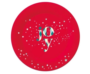 Talerzyki papierowe Joy czerwone 18cm 6szt - Godan