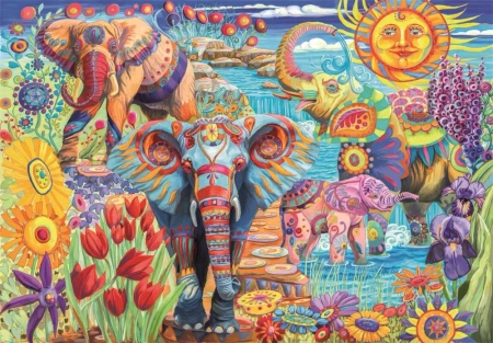 Puzzle 500 HQ Elephants' Carnival - Clementoni