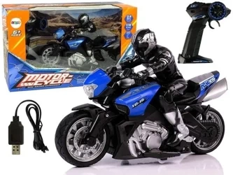 Motor sportowy R/C 2.4G 1:10 niebieski - Leantoys