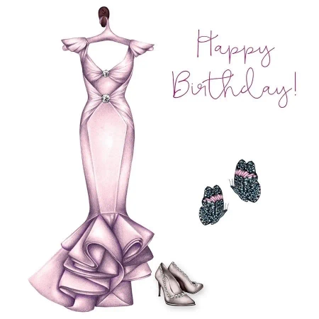 Karnet Swarovski kwadrat CL0322 Urodziny sukienka - Clear Creations