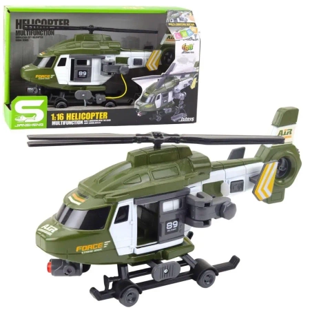 Helikopter wojskowy akcesoria światło dżwięk 1:16 - Leantoys