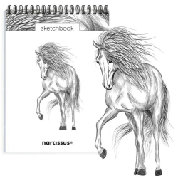 Szkicownik A5/60K na spirali - Koń - Narcissus