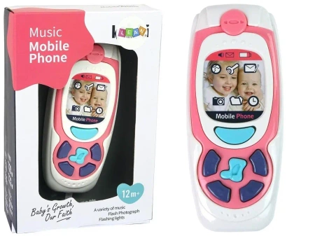 Edukacyjny telefon komórkowy różowy z dżwiękiem - Leantoys
