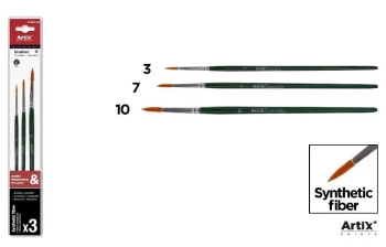 Pędzle syntetyczne 3szt - Artix