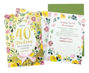 Karnet B6 Urodziny 40 (kwiaty) - Kukartka