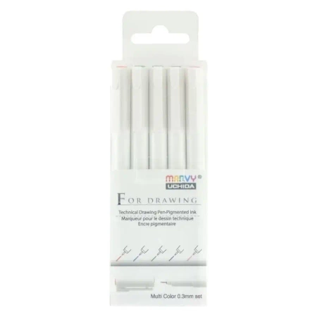 Cienkopisy graficzne 0,3mm 5 kolorów - Marvy