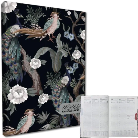 Kalendarz 2026 A5 tygodniowy rozkładówka Pawie - EV-Corp