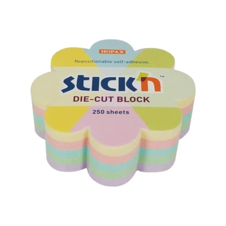 Notes kwiatek 67x67mm 250K 5 kol pastel - Stickn