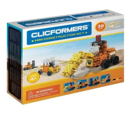Klocki konstrukcyjne 4w1 - Maszyny budowlane 30el - Clicformers