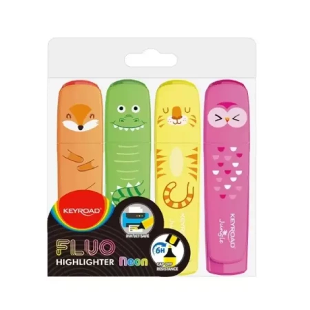 Zakreślacz Fluo Jungle 1-5mm 4szt - Keyroad