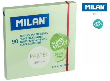 Karteczki samoprzylepne 76x76mm 90K pastel zielony - MILAN
